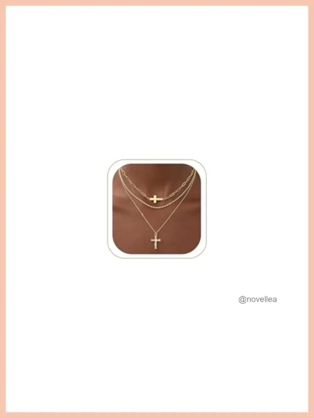 3pc 14K Gold Plated Cross Necklace Set, Cubit Zirconia Layered Necklaces for